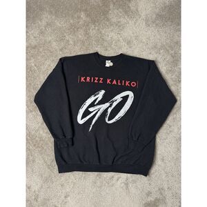 Vintage‎ Mens Sweatshirt Krizz Kaliko Strange Music Double Sided Black Sz XL